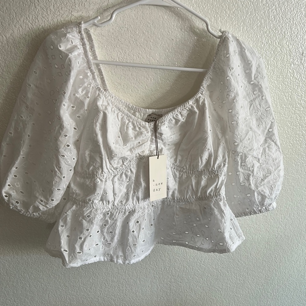a new day, white blouse